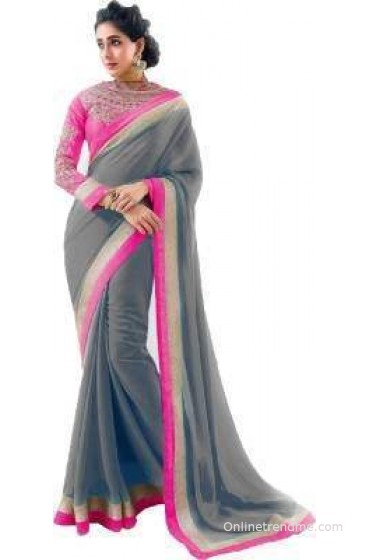 ARYAFASHION Solid Bollywood Georgette Sari